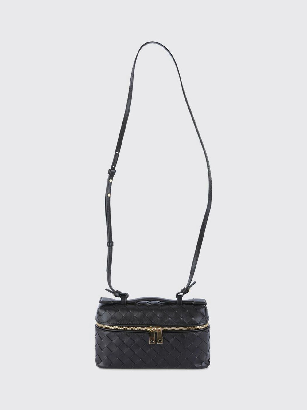 Bottega Veneta Intrecciato Vanity Crossbody Bag Leather Brown